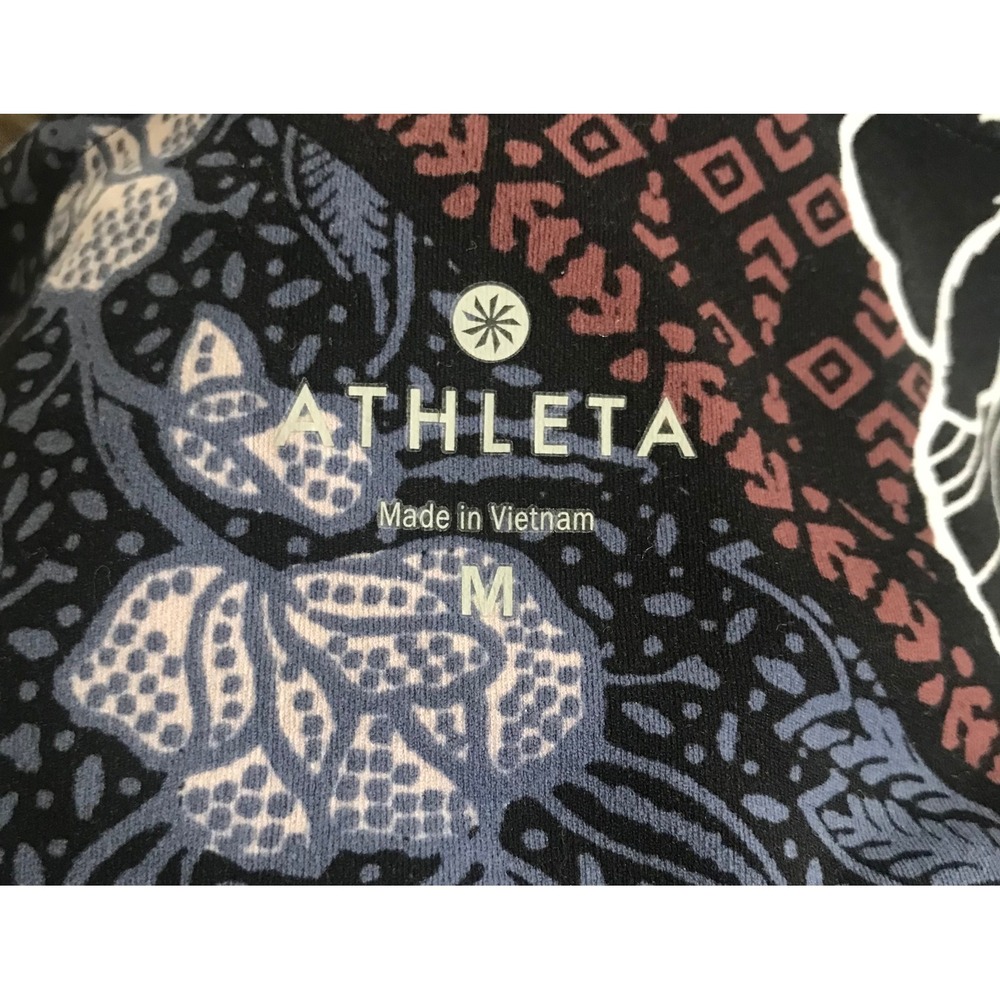 Athleta‎ Floral Patchwork High Rise Leggings Navy Burgundy Mixed Print Medium - Picture 6 of 7